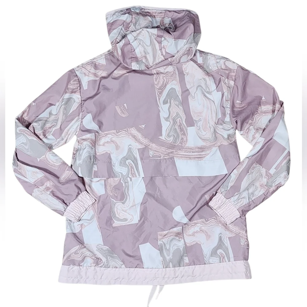 Nike Sportswear Marble-Print Half-Zip Hooded Jacket Size Med